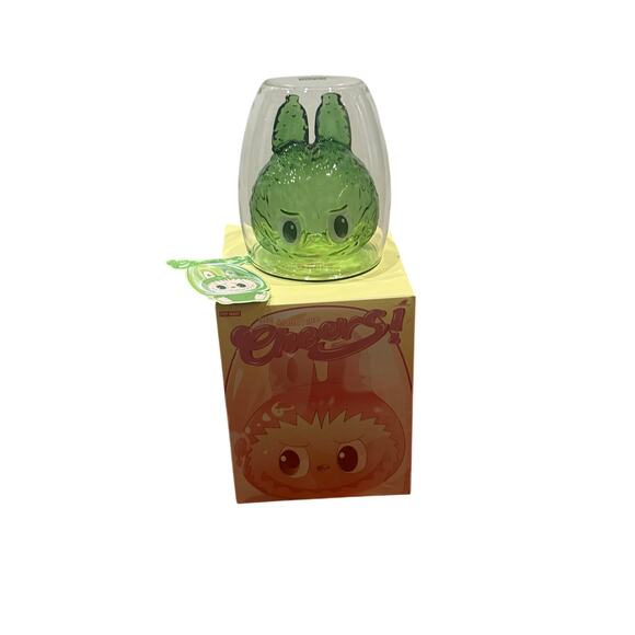 NIB Pop Mart The Monsters Cheers Labubu Green “Relax” Double Walled Glass Cup - Picture 12 of 16